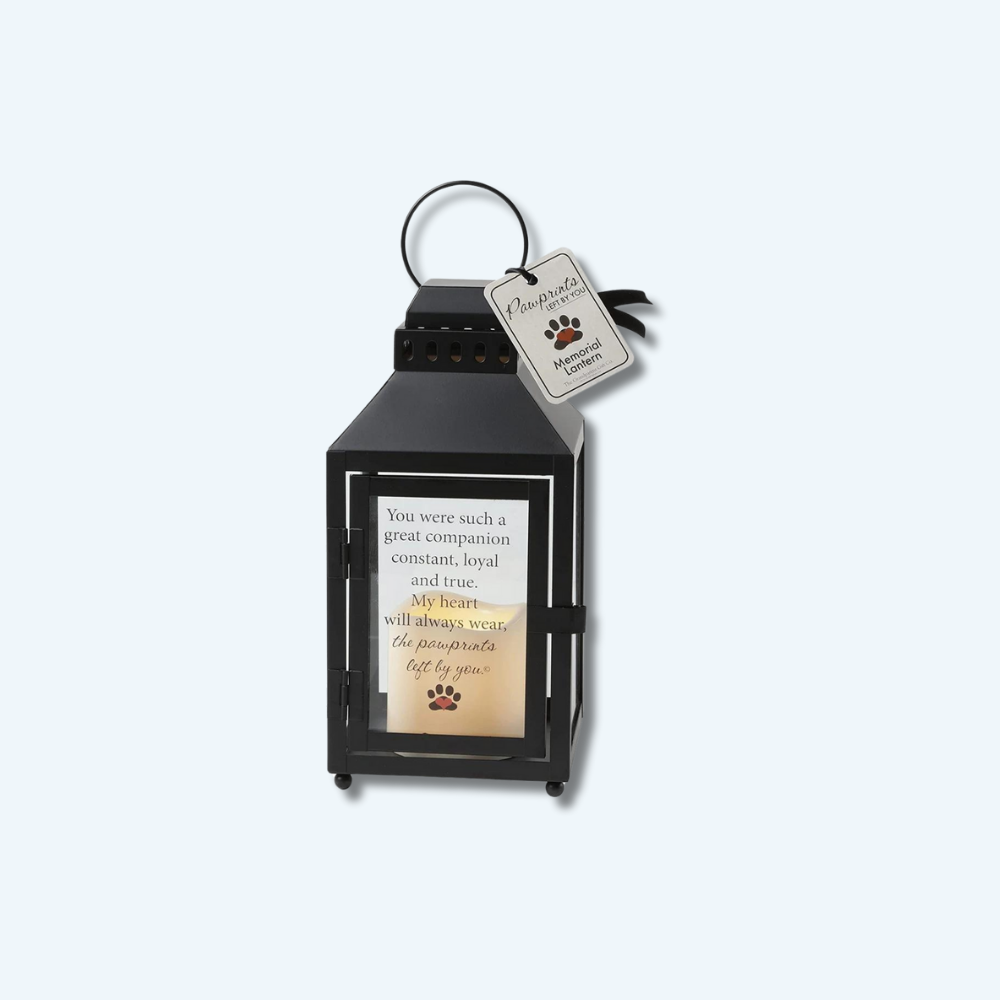 Black Metal Pawprint Pet Memorial Lantern