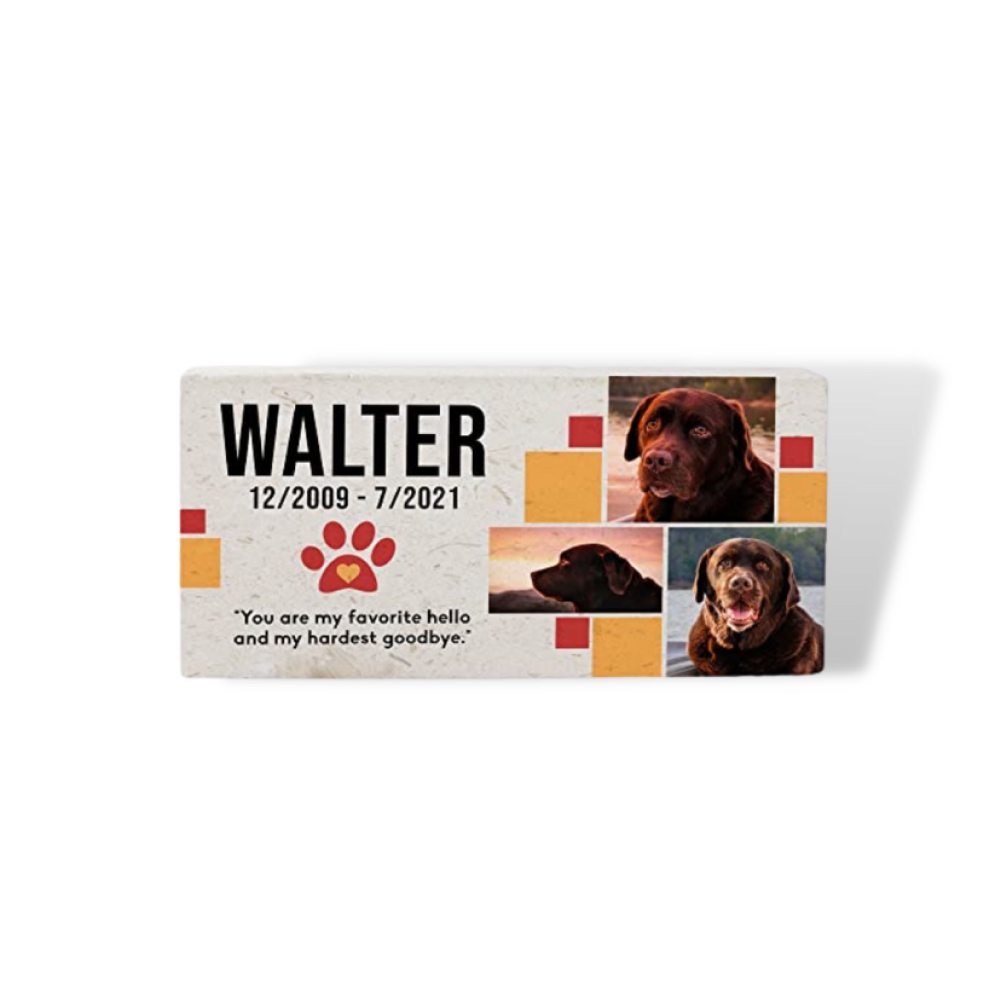 Colorful Custom Limestone Pet Burial Marker | Choose from 4 Styles
