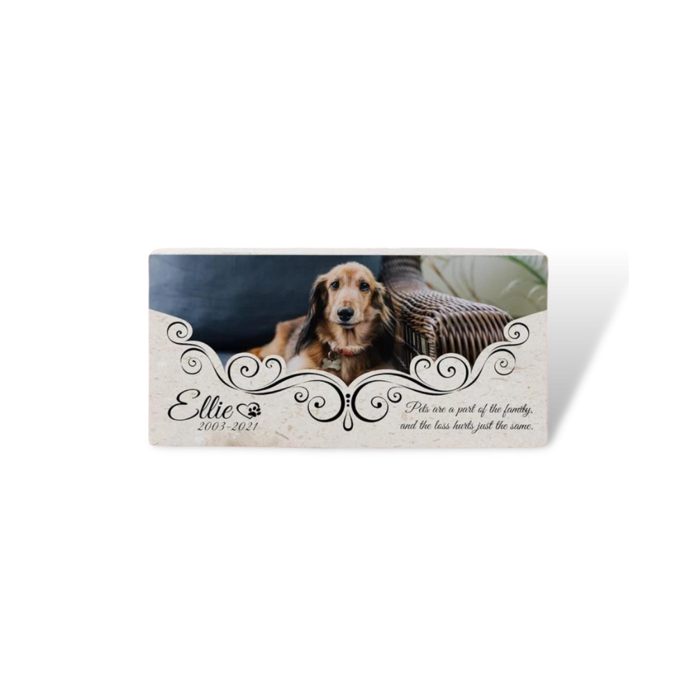 Custom Limestone Pet Memorial by Pet Memory Shop (12" x 6")