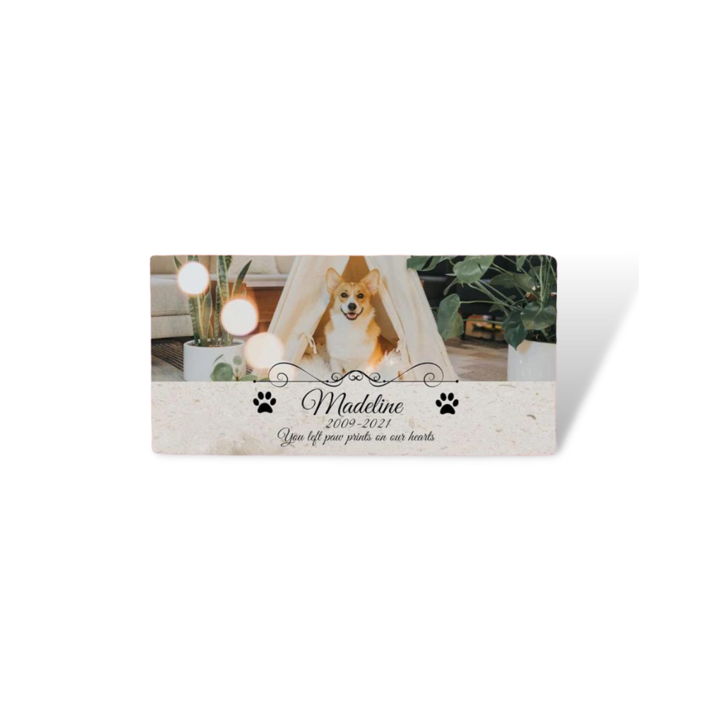 Custom Limestone Pet Memorial by Pet Memory Shop (12" x 6")