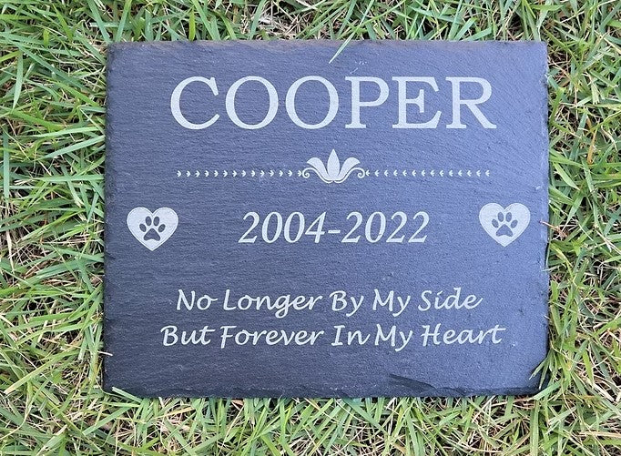 Custom Black Granite Pet Memorial Stone (4 Sizes Available)