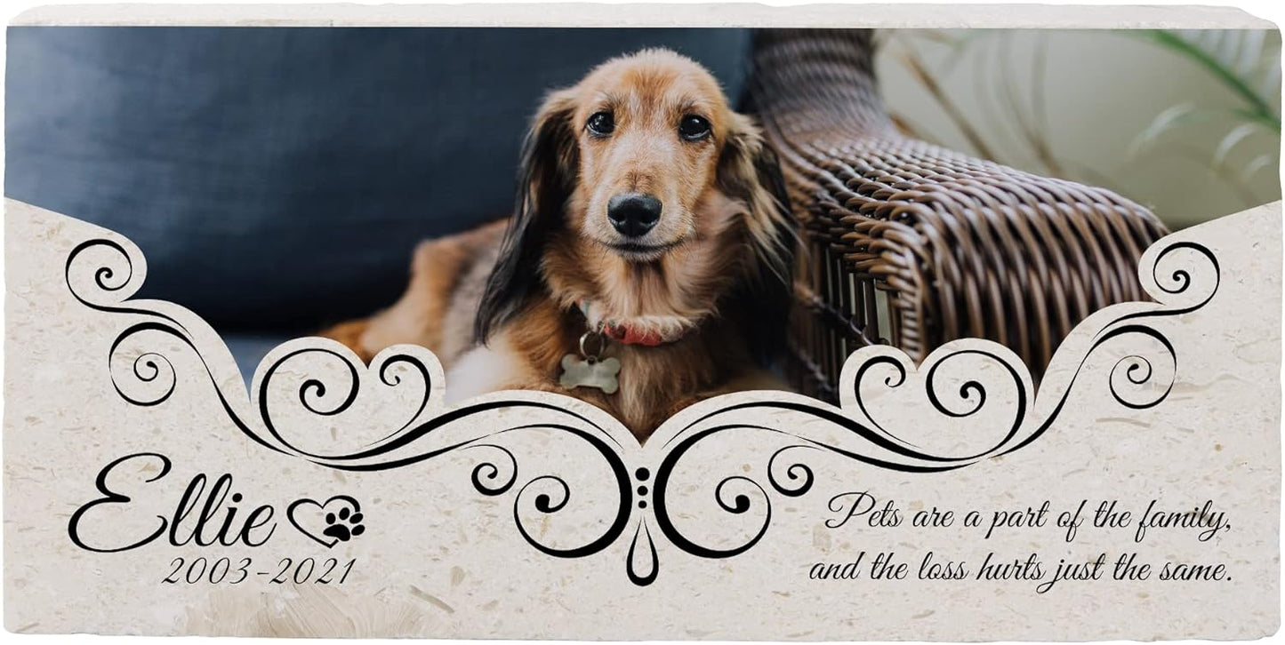 Custom Limestone Pet Memorial by Pet Memory Shop (12" x 6")