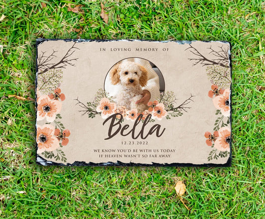 Colorful Custom Engraved & Image Pet Memorial Stone (Rectangle Shape)