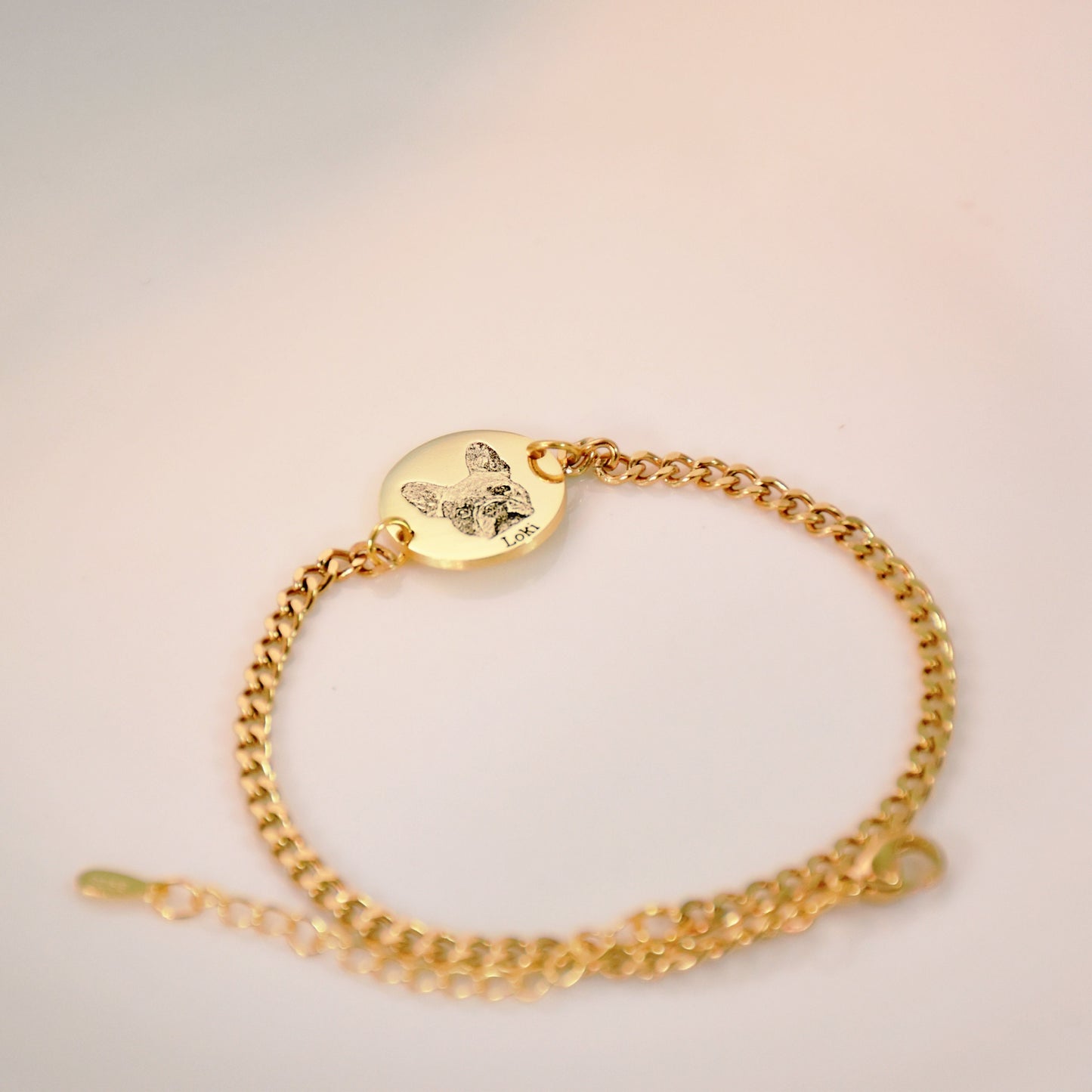 Custom Pet Portrait Image & Name Bracelet