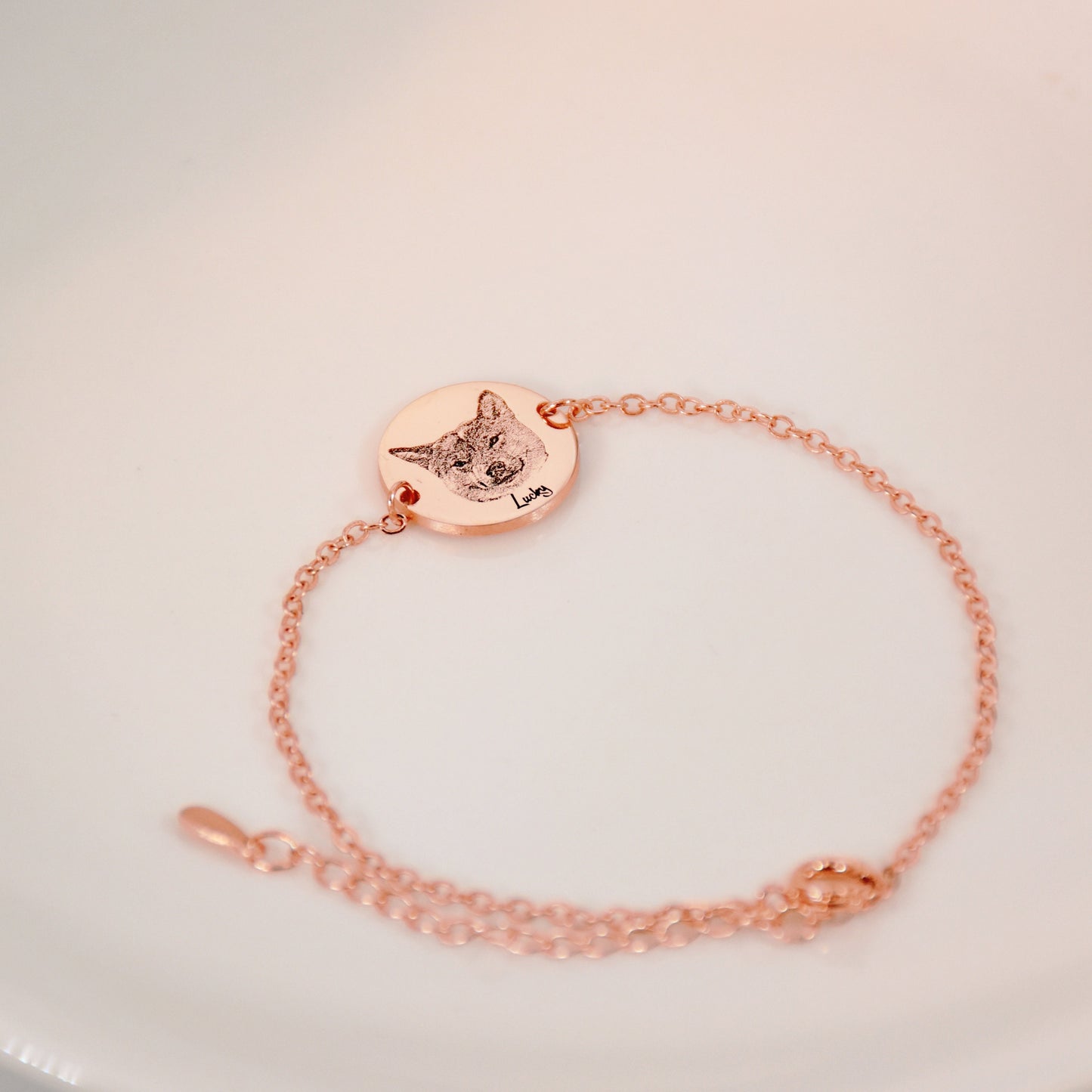 Custom Pet Portrait Image & Name Bracelet