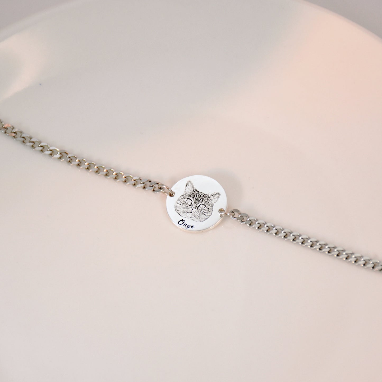 Custom Pet Portrait Image & Name Bracelet