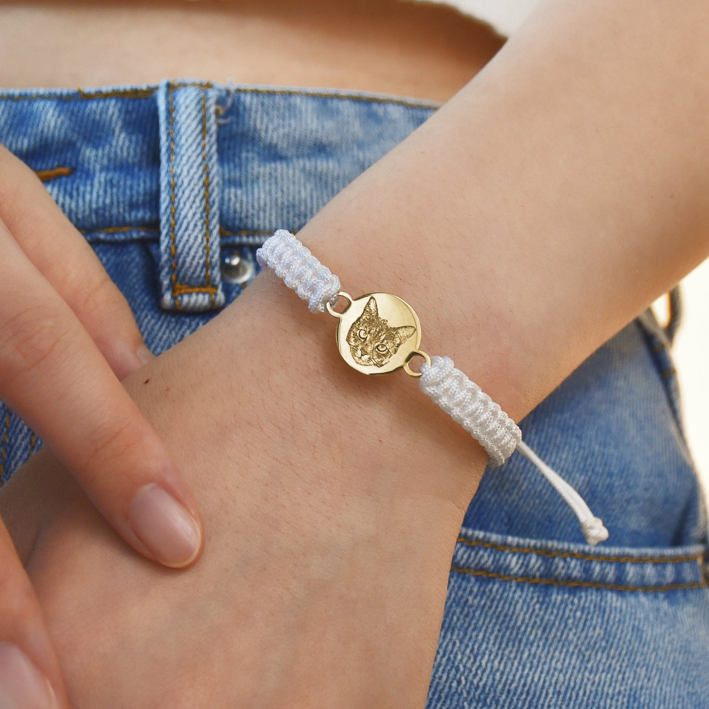 Personalized Pet Portrait Bracelet | Available in 3 Braided Colors
