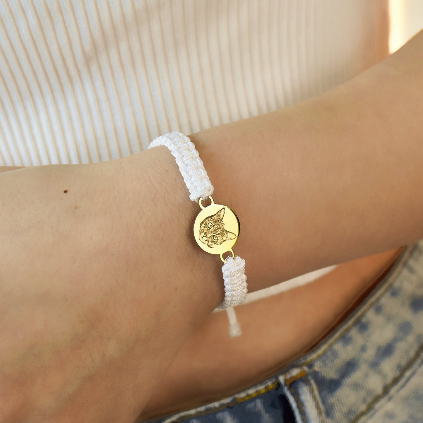 Personalized Pet Portrait Bracelet | Available in 3 Braided Colors