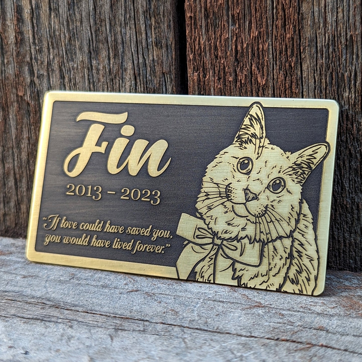 Custom Brass Pet Memorial Plaque | Personalized Name and Artwork