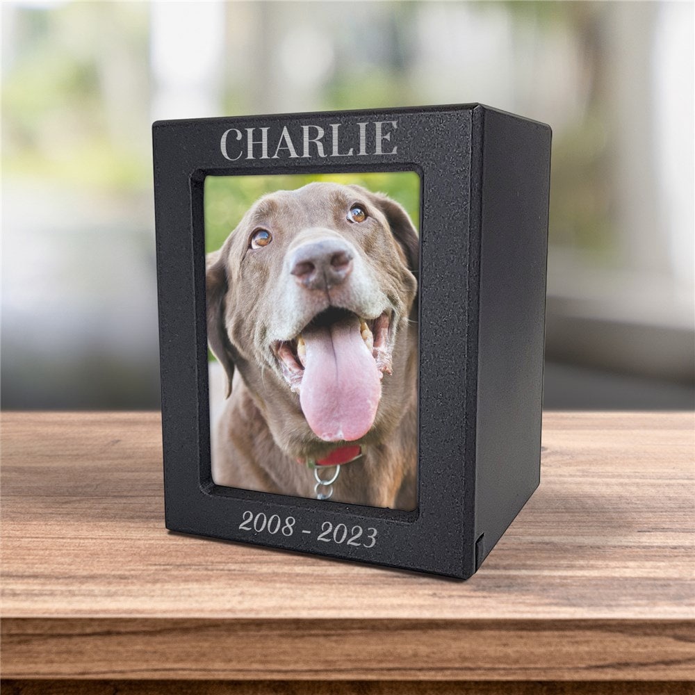 Engraved Cat Memorial Cat Photo Urn With Name Personalization, Urn For Cat Ashes, Custom Urn For Cat, Pet Remembrance Keepsake, Loss Of Cat