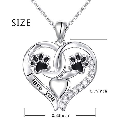 Cute Dog Heart Pendant Necklace