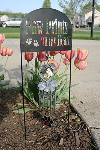 Black Wrought Iron Garden Stake and Windchime