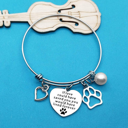 "If Love Could Have Saved You" Pet Memorial Bracelet - Stainless Steel & Hypoallergenic