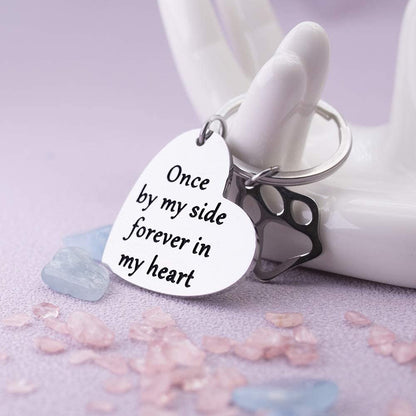 Pet Memorial Keychain Forever in my Heart - Sympathy Gift Keychains