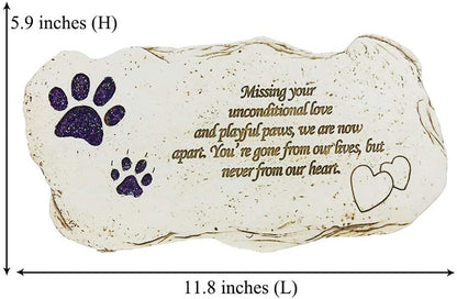 Shinning Pawprints Pet Memorial Stone