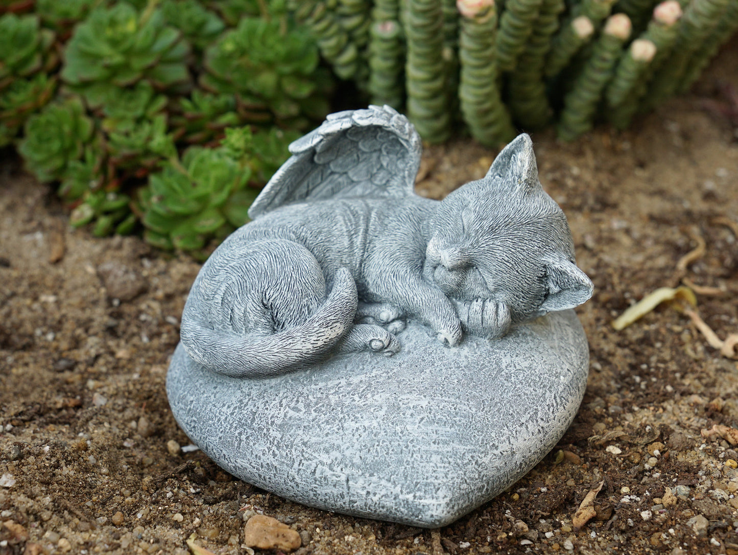 Custom Engraved Angel Cat Memorial Statue