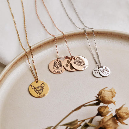 Custom Pet Memorial Portrait Necklace