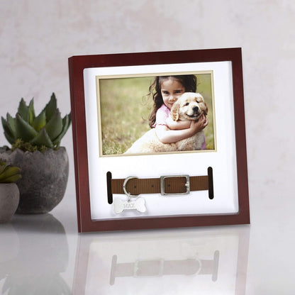 Pet Collar Memorial Keepsake Photo Frame Shadowbox (Espresso)