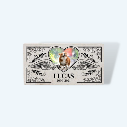 Colorful Custom Limestone Pet Burial Marker | Choose from 4 Styles