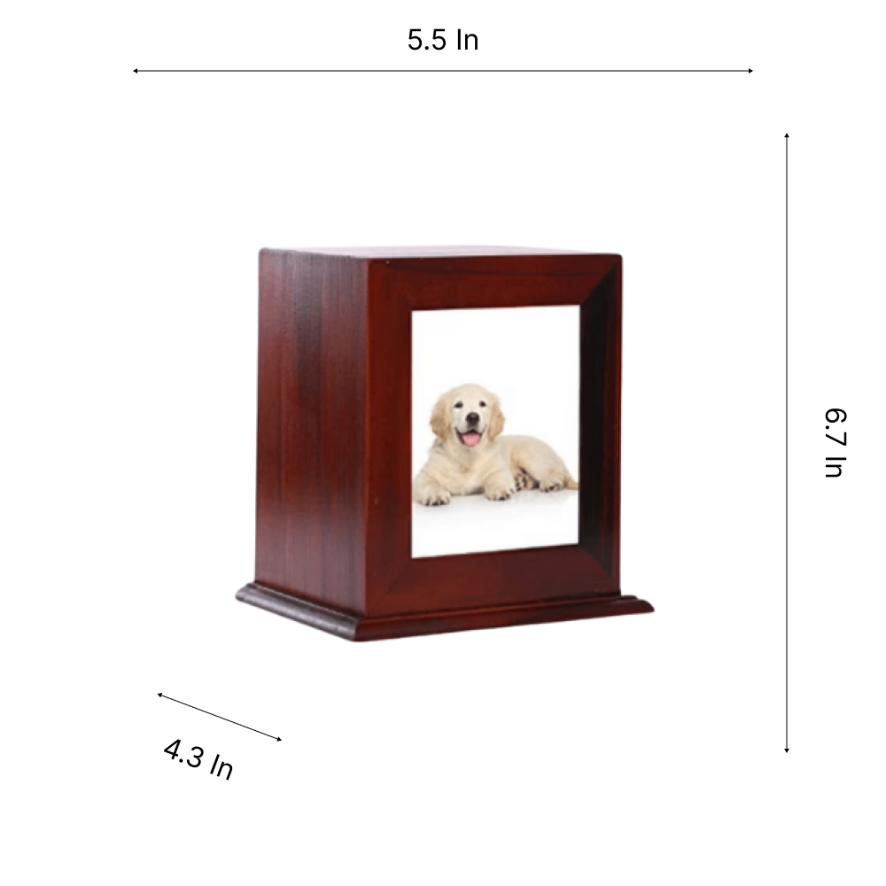 Pet Memorial Wood Photo Frame Urn (3 Colors Available)