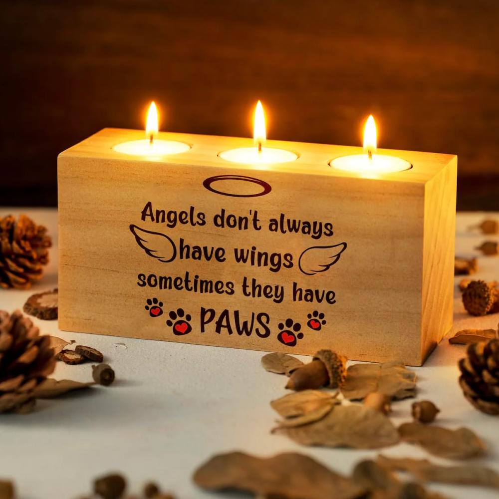 "Angels Don't Always Have Wings" Memorial Candle Holder