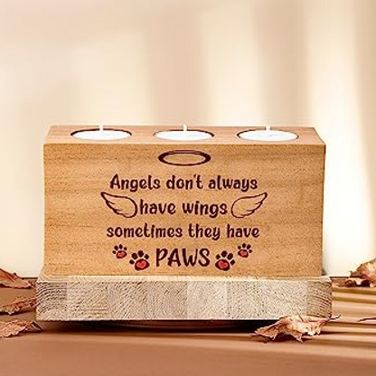 "Angels Don't Always Have Wings" Memorial Candle Holder