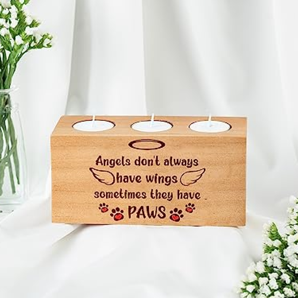 "Angels Don't Always Have Wings" Memorial Candle Holder