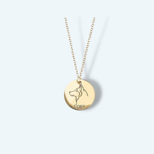 Custom-Engraved Name & Dog Breed Pendant Necklace | Memorial Dog Pendant Charm & Necklace
