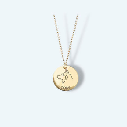 Custom-Engraved Name & Dog Breed Pendant Necklace | Dog Pendant Charm & Necklace