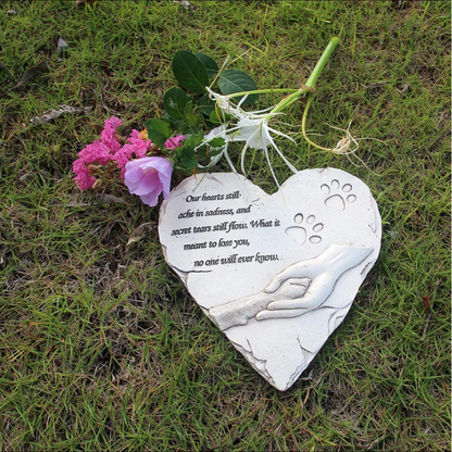 Heart-Shaped Pet Memorial Stones Hand-Painted Pet Grave Marker