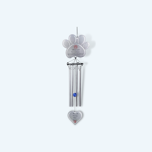 "If Love Could Have Saved You" Pet Memorial Wind Chime Gifts | Paw Print Shape w/ Heart