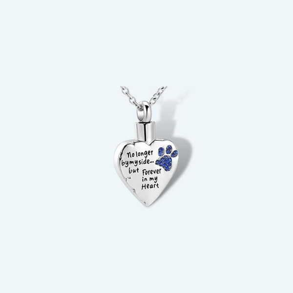 Paw Memorial Urn Pendant - Heart Keepsake Ashes Necklace | Pet