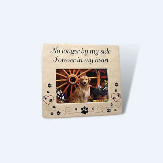 "No Longer by My Side Forever in My Heart" Memorial Ceramic Picture Frame