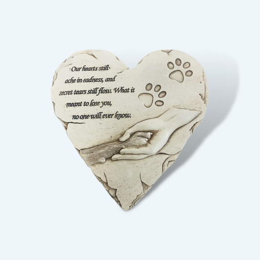 Heart-Shaped Pet Memorial Stones Hand-Painted Pet Grave Marker