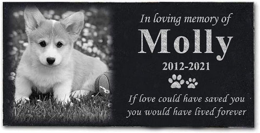 Custom Engraved Black Granite Memorial Marker by Pet Memory Shop (4 Sizes Available)