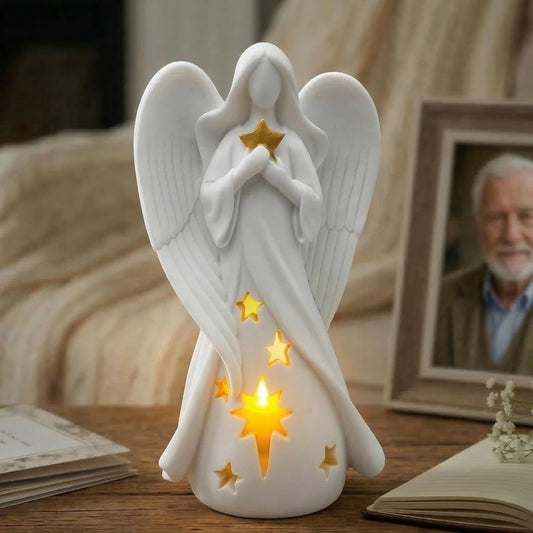 Star Angel Tealight Candle Holder with Flickering LED Candle