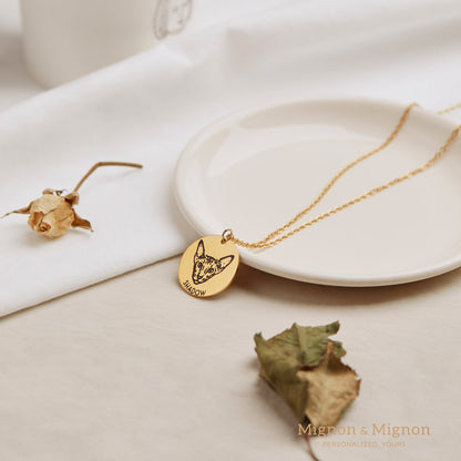 Custom Pet Memorial Portrait Necklace