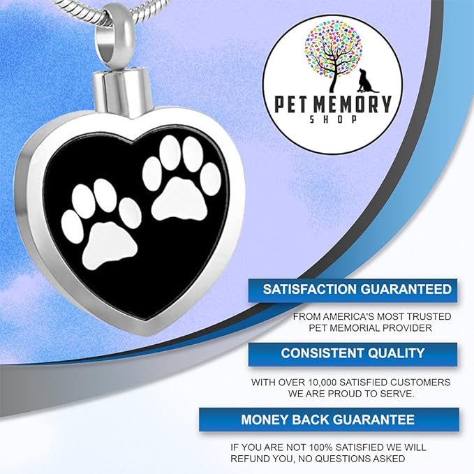 Pet Memory Shop - 2 Paws Print Pet Memorial Urn Pendant