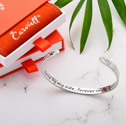 "Once By My Side, Forever In My Heart" Memorial Cuff Bangle Bracelet