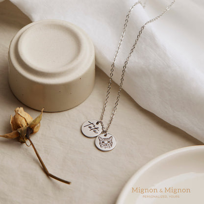 Custom Pet Memorial Portrait Necklace