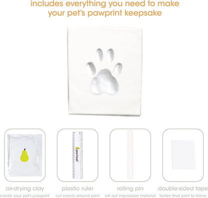 Paw Prints Pet Memorial Wall Frame With Clay Imprint Kit (Espresso)