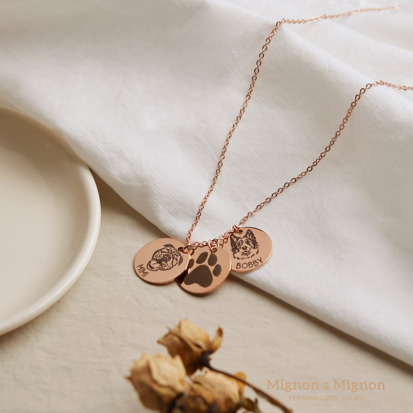 Custom Pet Memorial Portrait Necklace