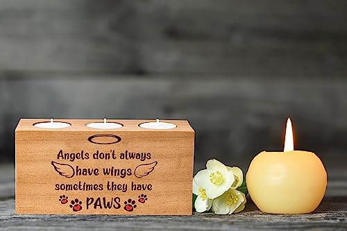 "Angels Don't Always Have Wings" Memorial Candle Holder