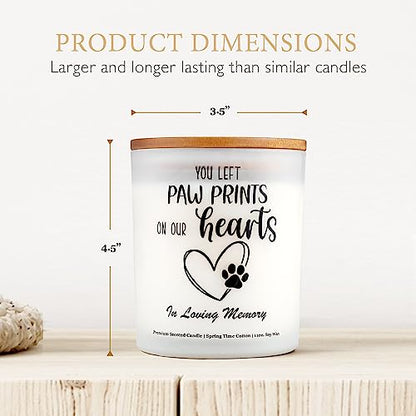 "You Left Paw Prints On Our Hearts" Memorial Candle