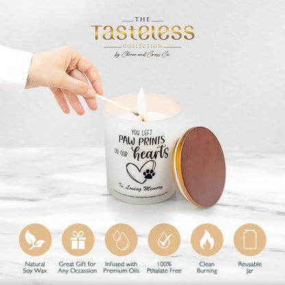 "You Left Paw Prints On Our Hearts" Memorial Candle