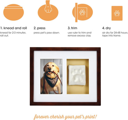 Paw Prints Pet Wall Frame With Clay Imprint Kit (Espresso)