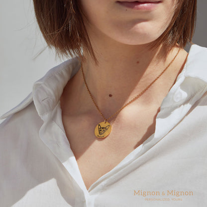 Custom Pet Memorial Portrait Necklace