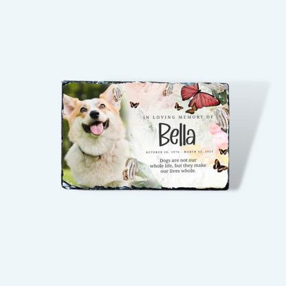 Colorful Custom Engraved & Image Pet Memorial Stone (Rectangle Shape)