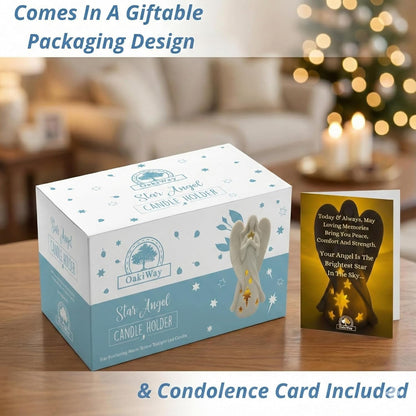 Star Angel Tealight Candle Holder with Flickering LED Candle