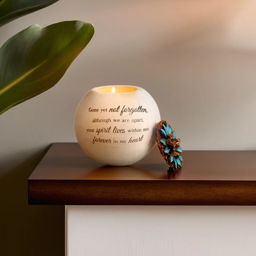 "Gone Yet Not Forgotten" Terra Cotta Candle Holder